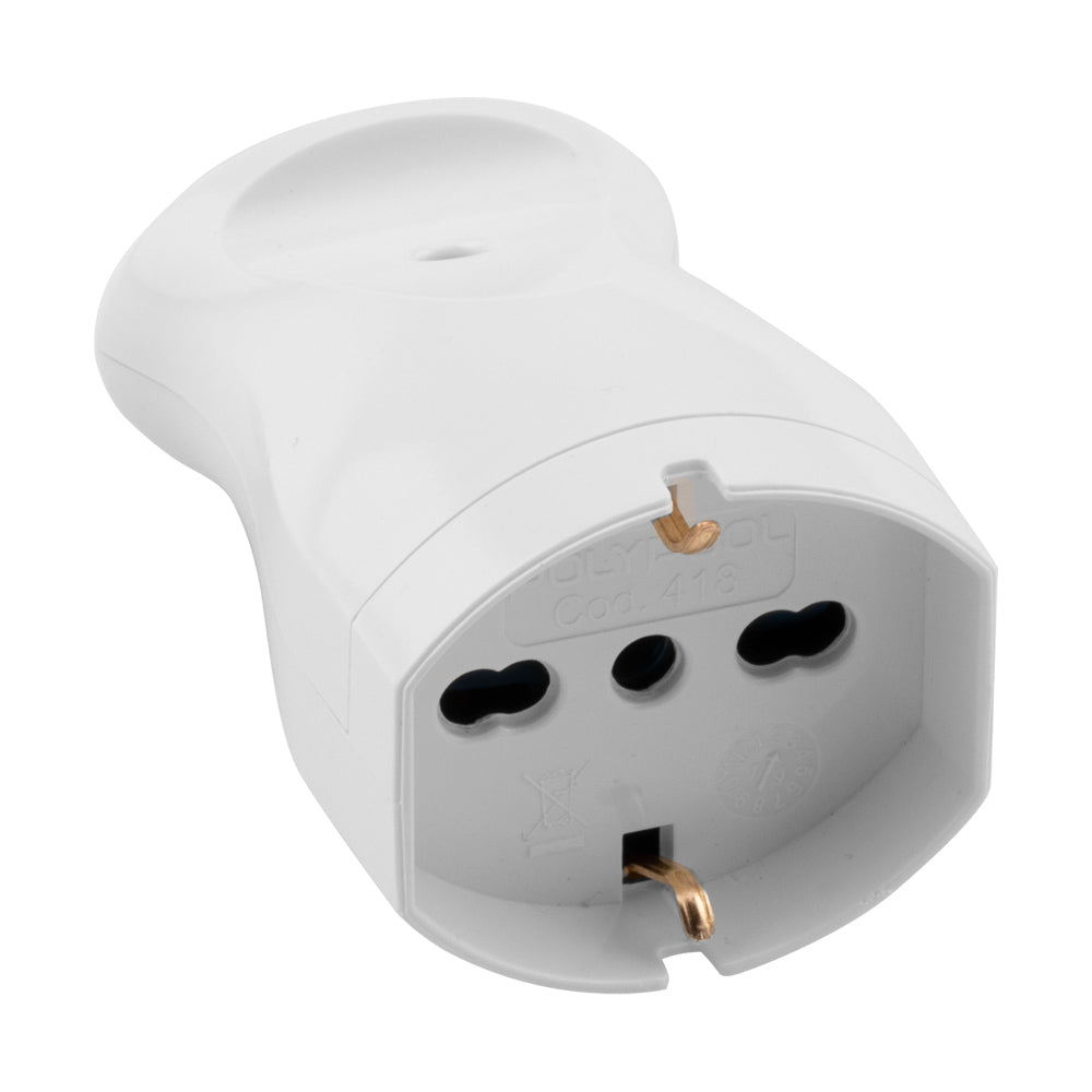 Presa Pl. Italiana 10/16A e Tedesca 16A con Terminale Laterale 2 Poli + Terra - Polypool Presa Pl. Italiana 10/16A e Tedesca 16A con Terminale Laterale 2 Poli + Terra - Polypool